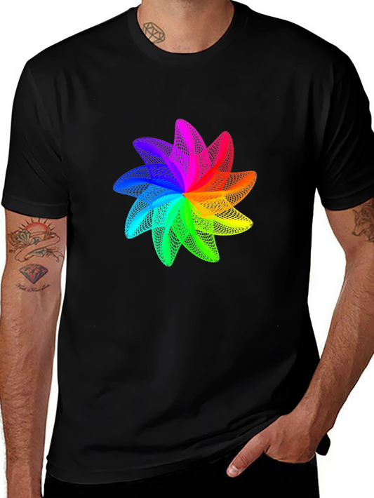 Rainbow Geometric Flower T-Shirt
