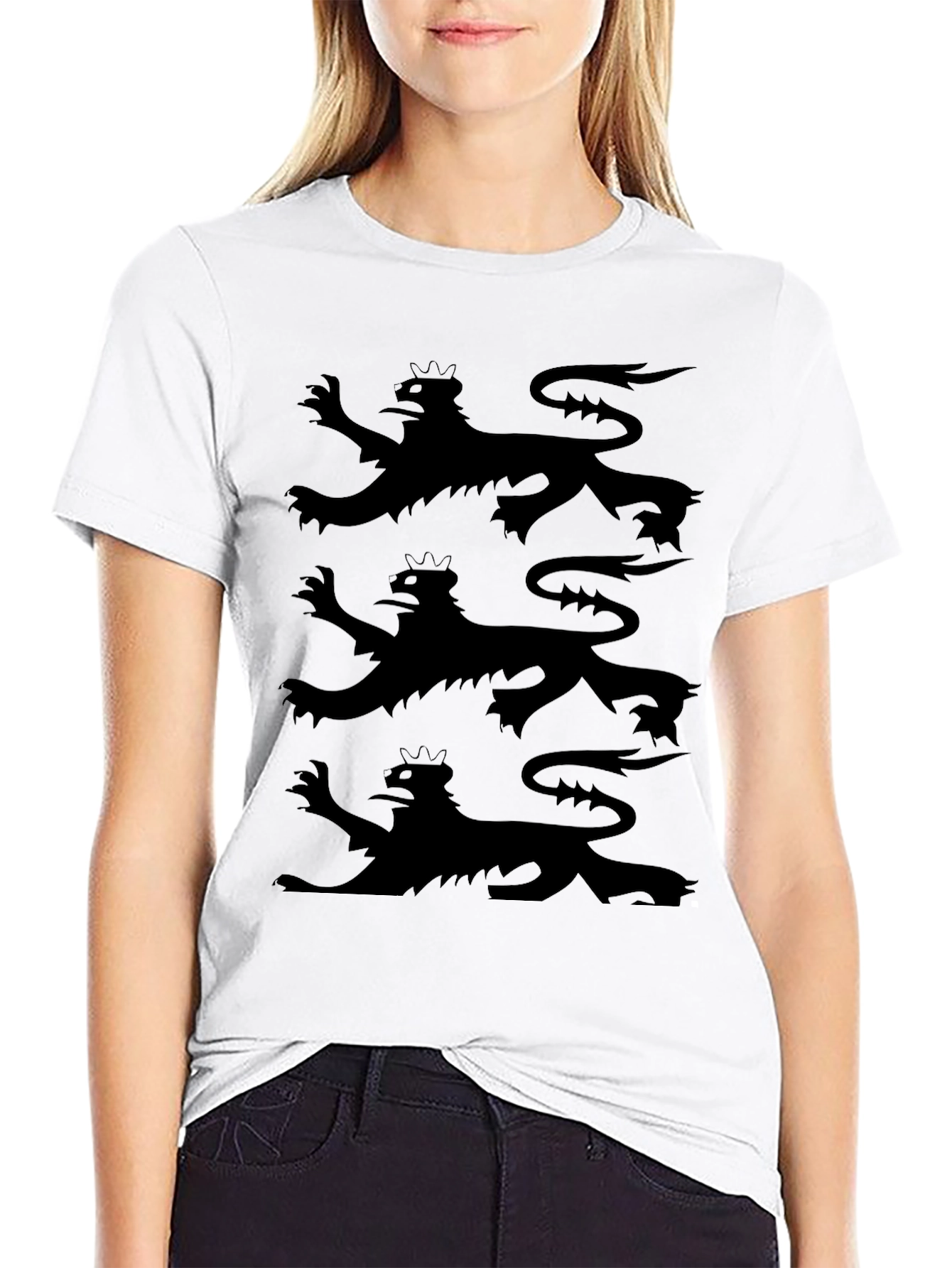 Triple Lion Rampant Graphic Tee - Black