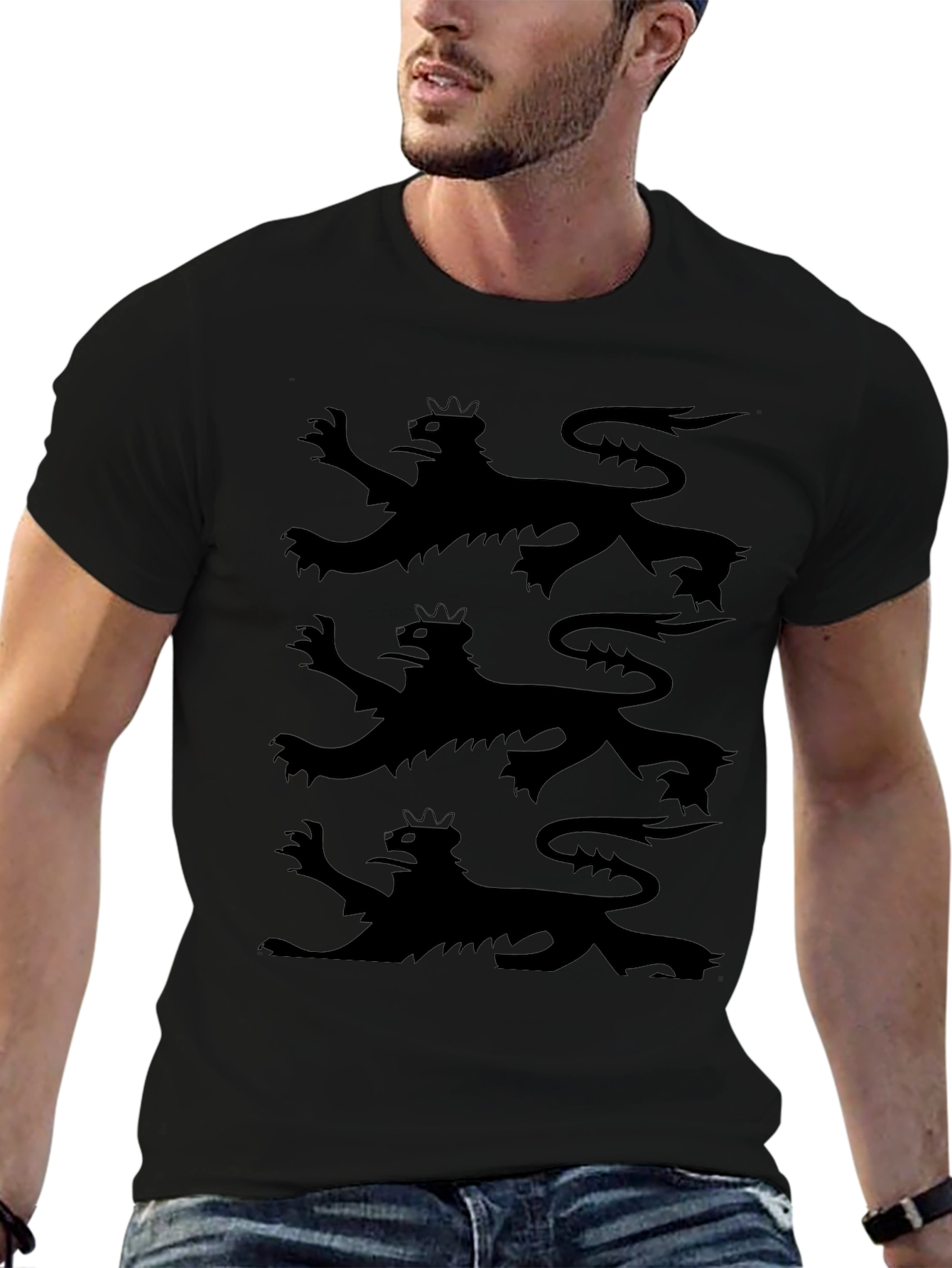 Triple Lion Rampant Graphic Tee - Black