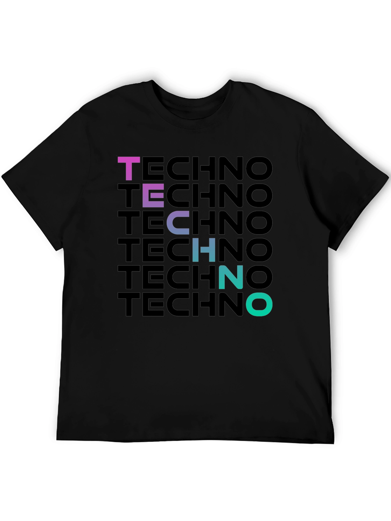 Techno Gradient T-Shirt - Bold Graphic Print