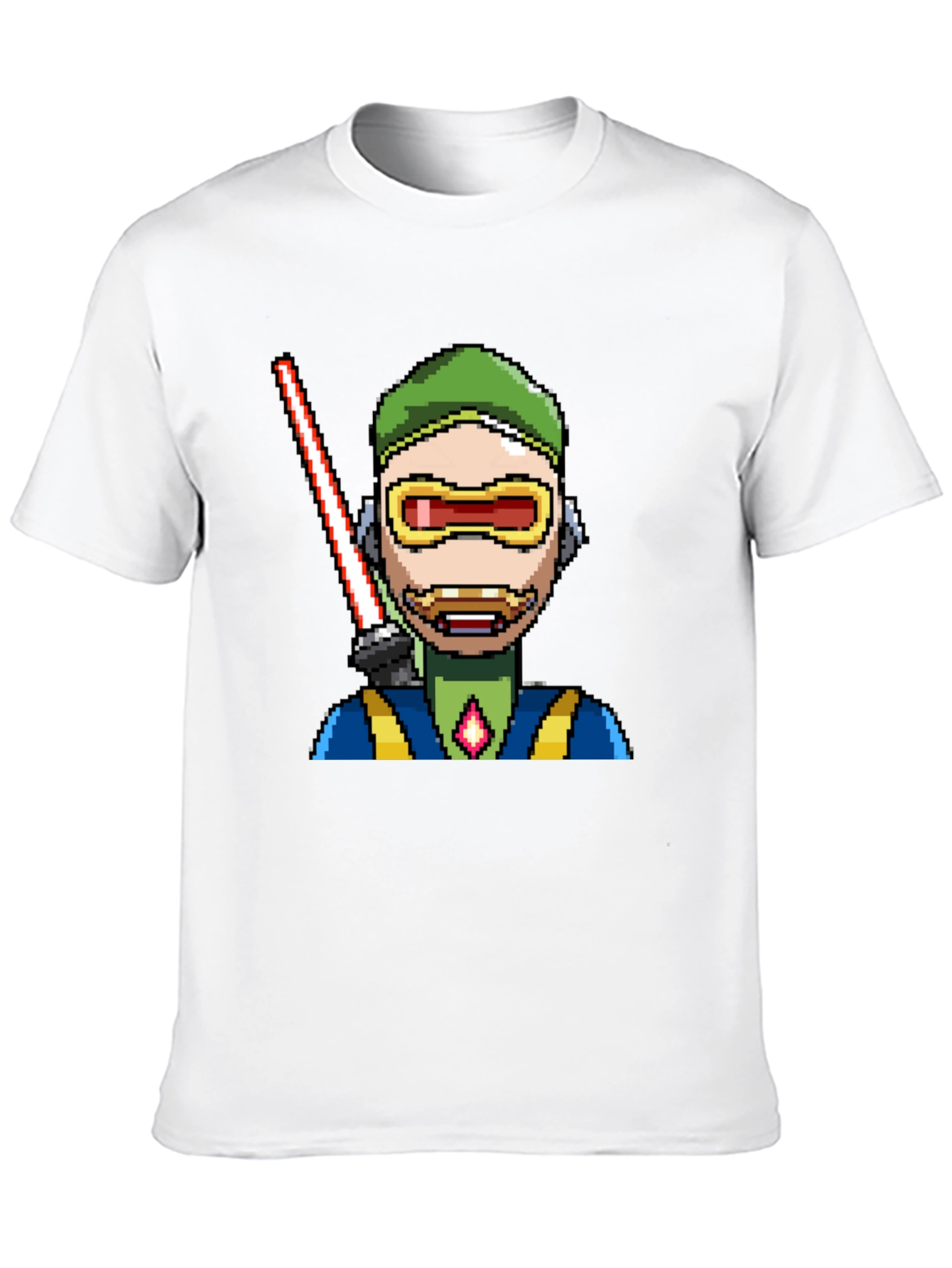 Pixel Art Sci-Fi Character Black T-Shirt