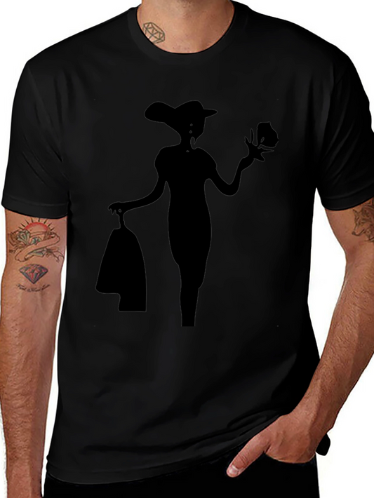 Silhouette Figure Graphic Black T-Shirt