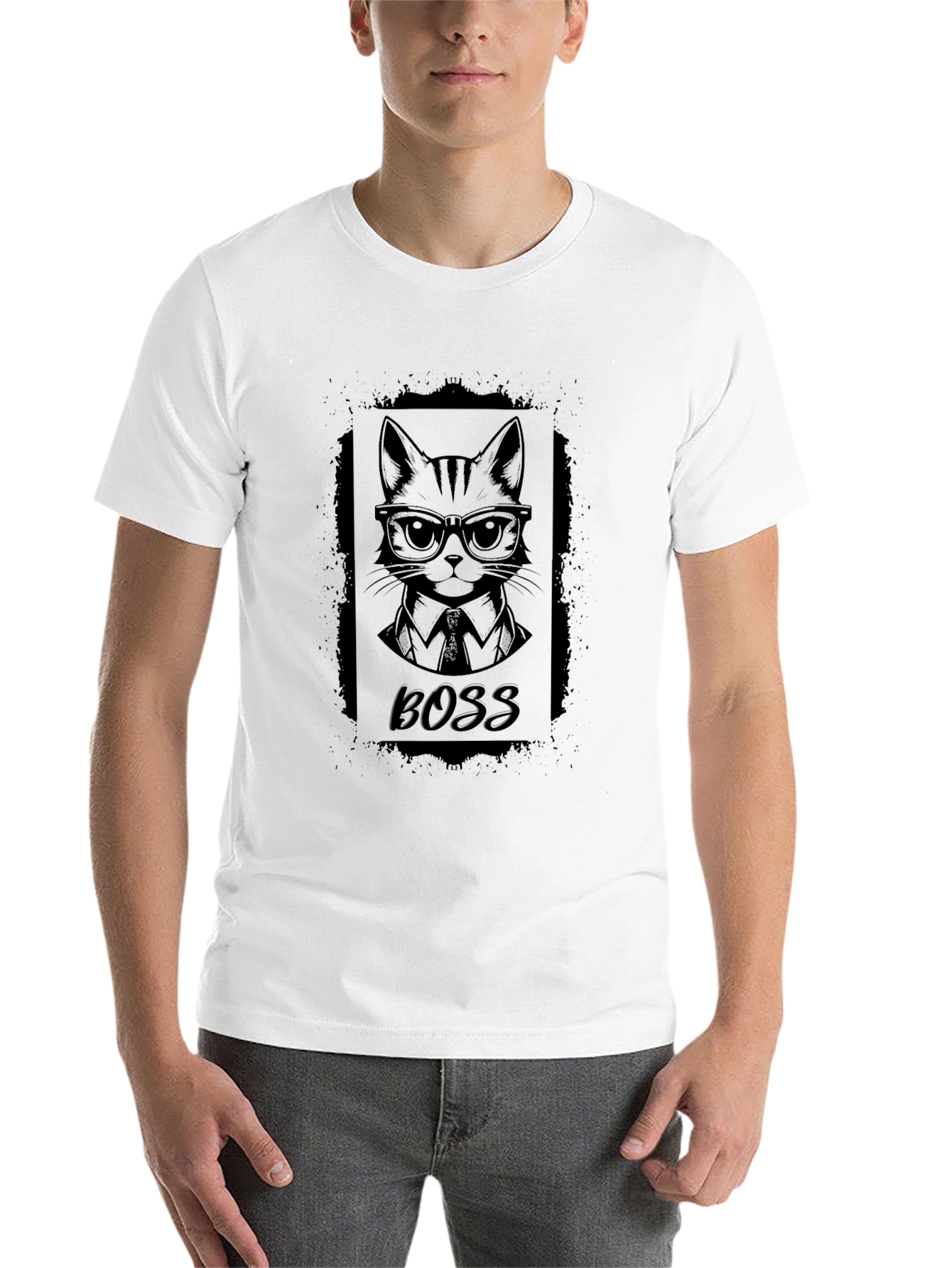 Boss Cat T-Shirt - Mens Black Graphic Tee