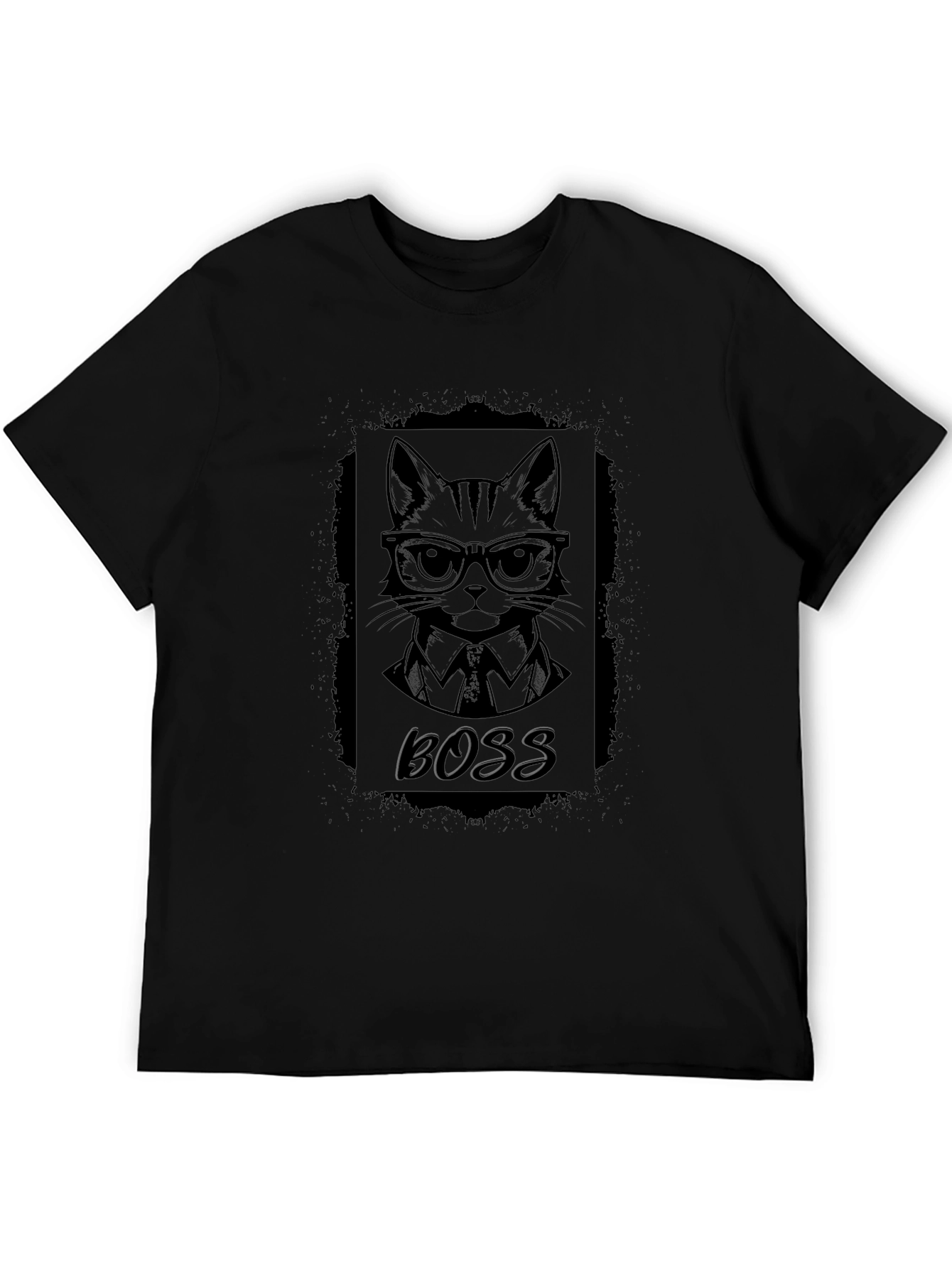 Boss Cat T-Shirt - Mens Black Graphic Tee