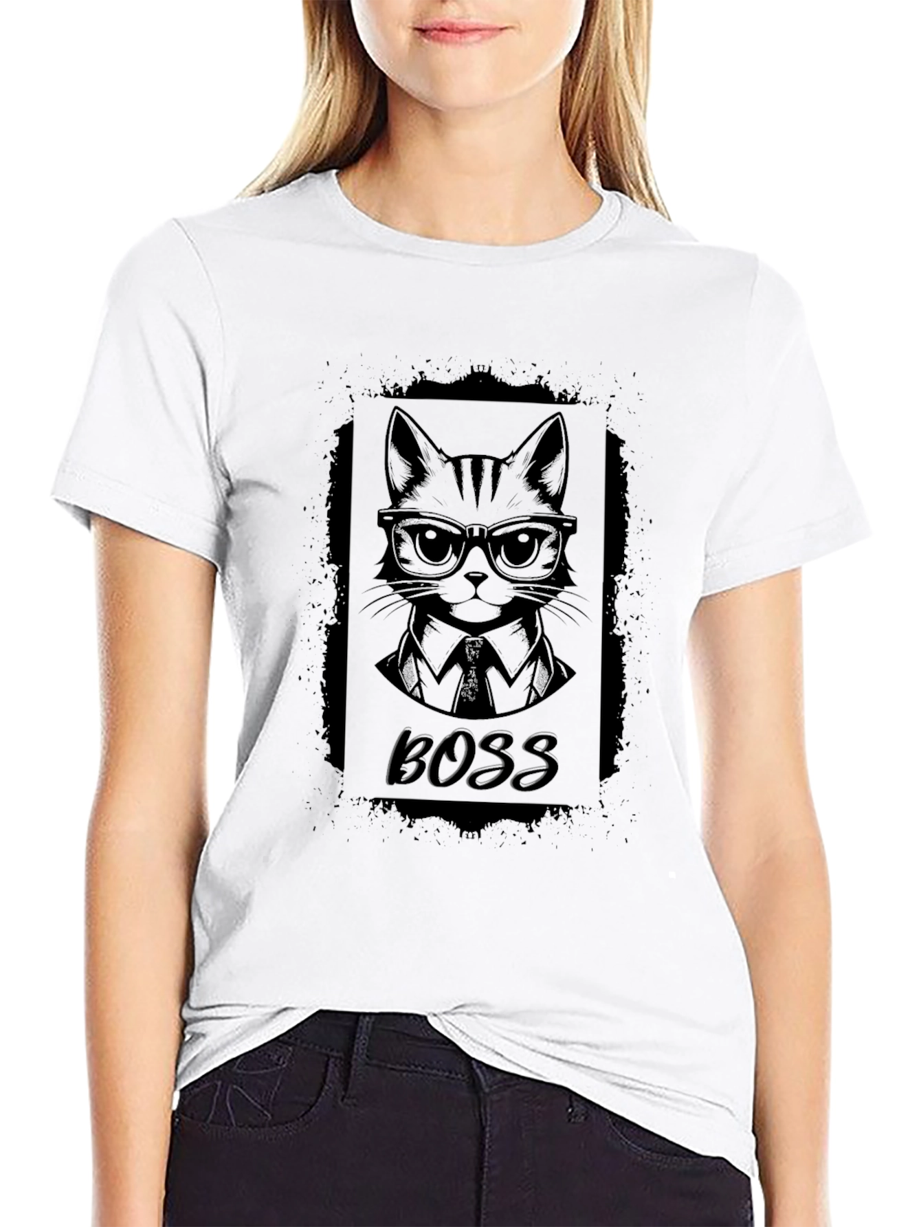 Boss Cat T-Shirt - Mens Black Graphic Tee
