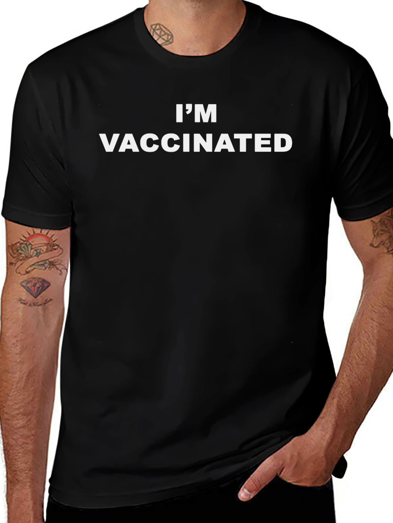 Im Vaccinated Black T-Shirt