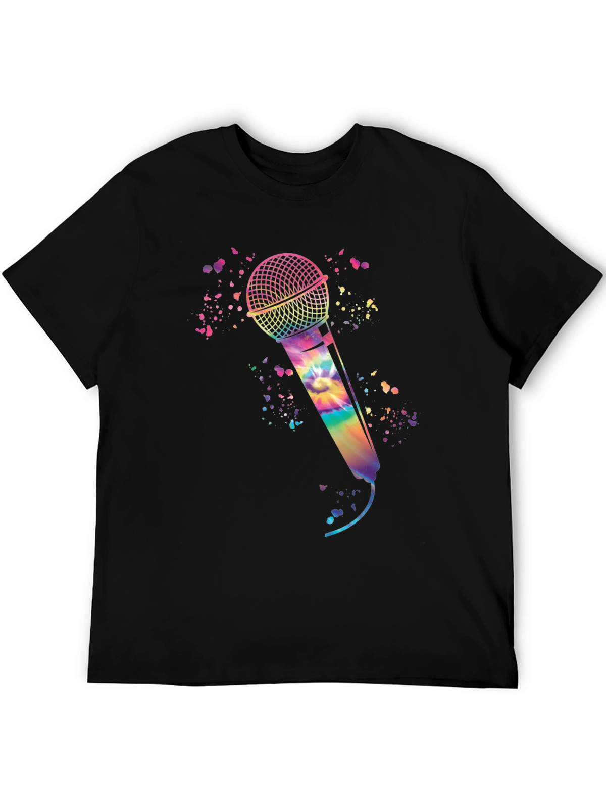 Rainbow Tie-Dye Microphone Graphic Tee