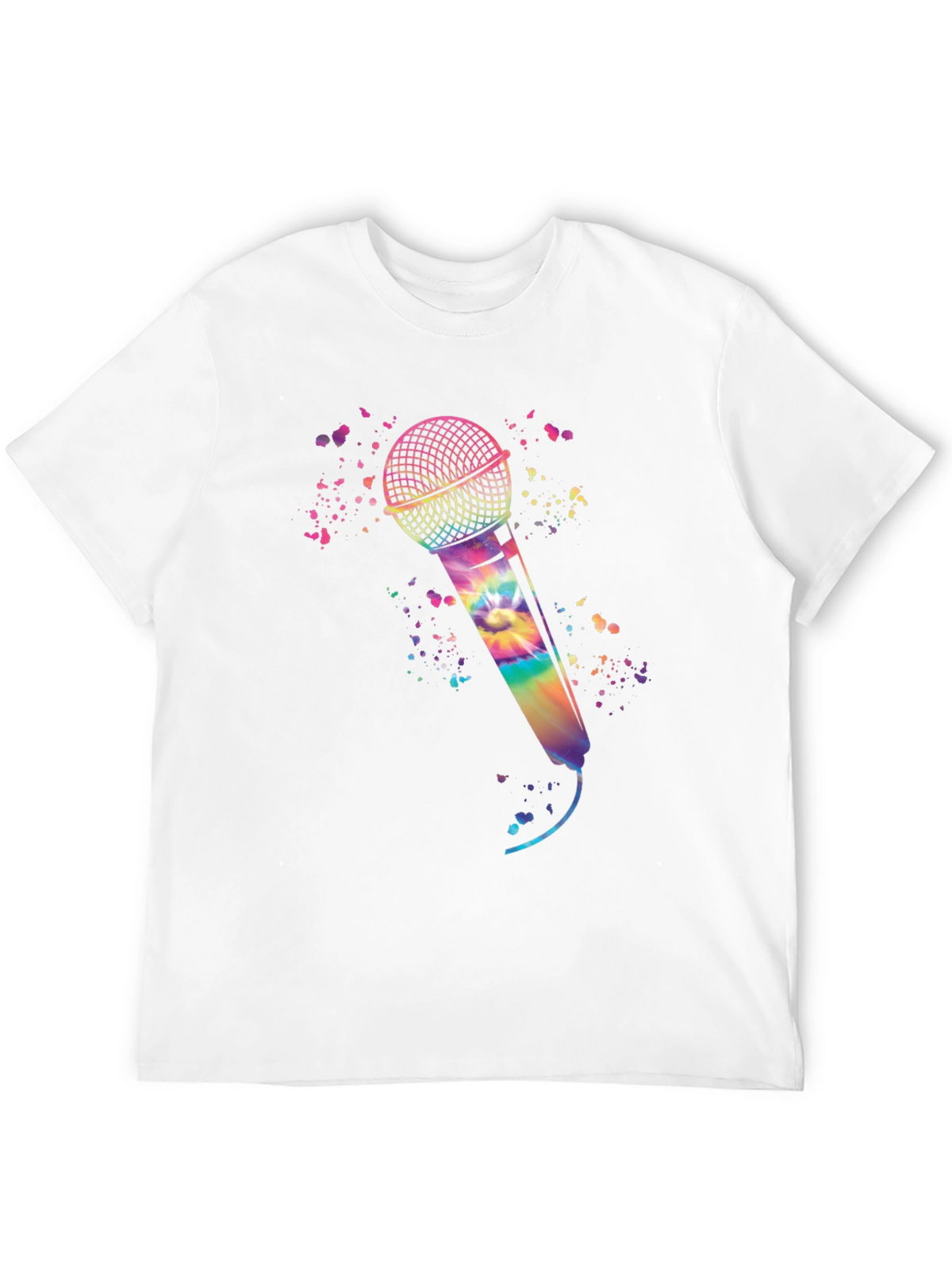 Rainbow Tie-Dye Microphone Graphic Tee