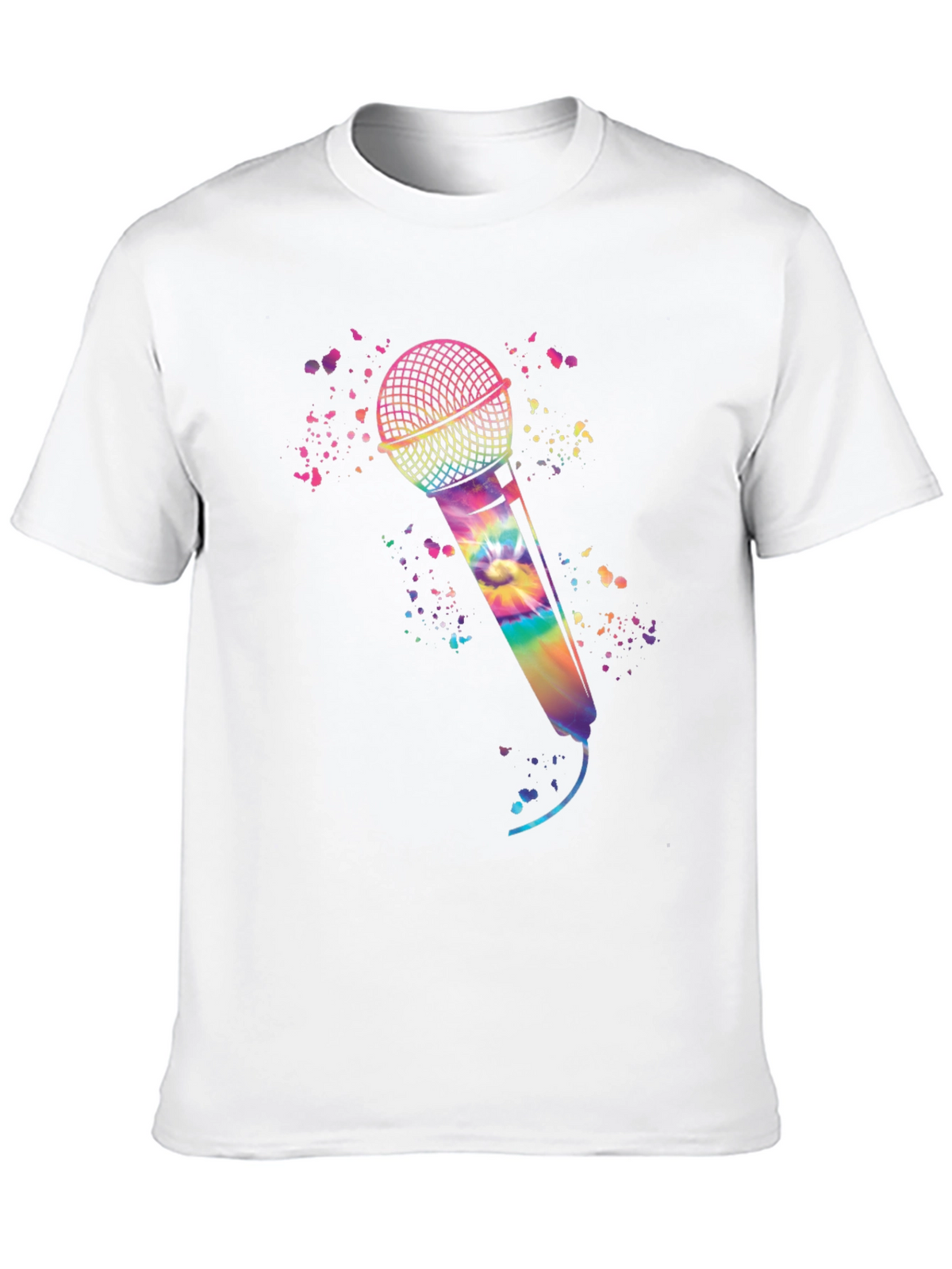 Rainbow Tie-Dye Microphone Graphic Tee