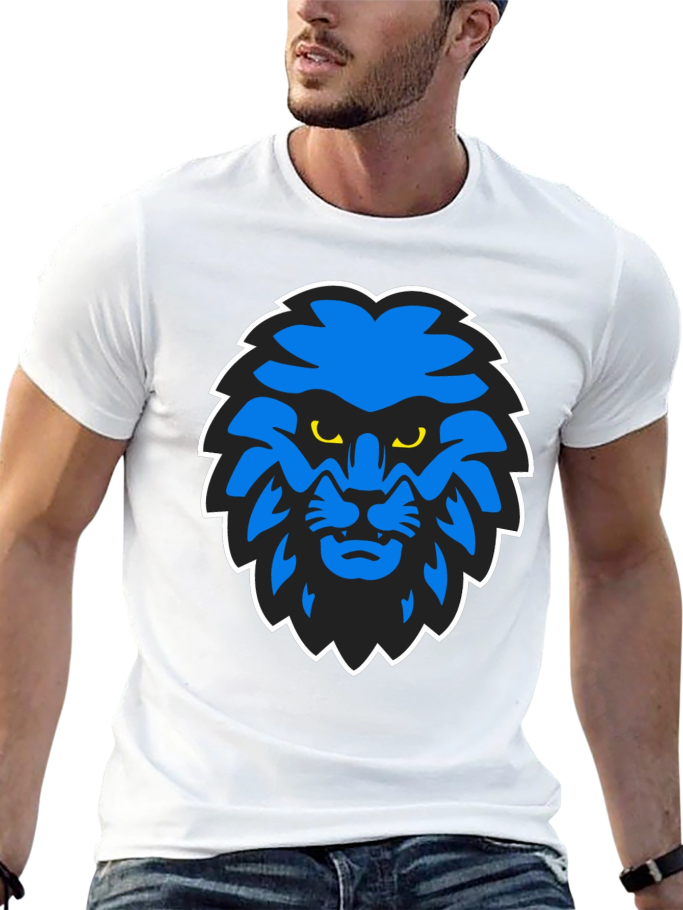 Blue Lion Graphic Black T-Shirt