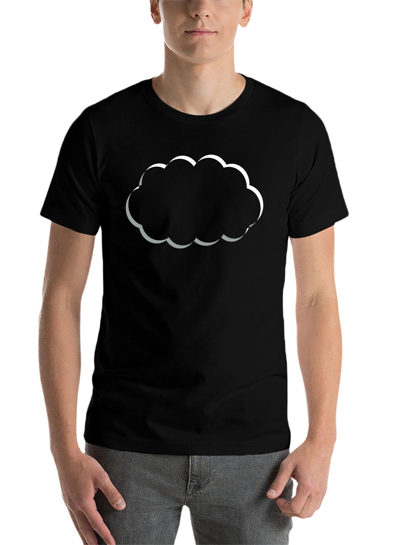 Cloud Graphic Black T-Shirt - Trendy & Stylish
