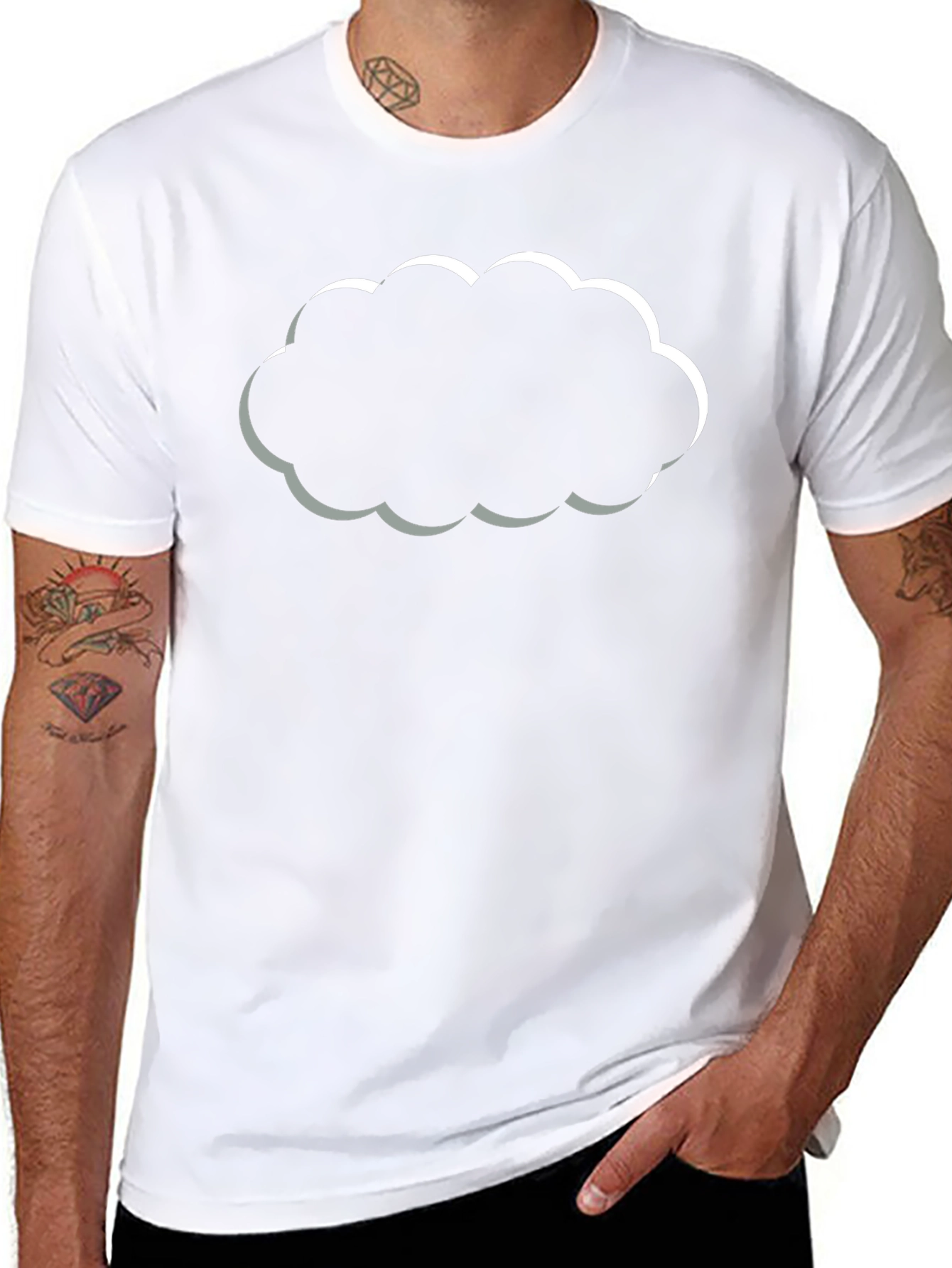 Cloud Graphic Black T-Shirt - Trendy & Stylish