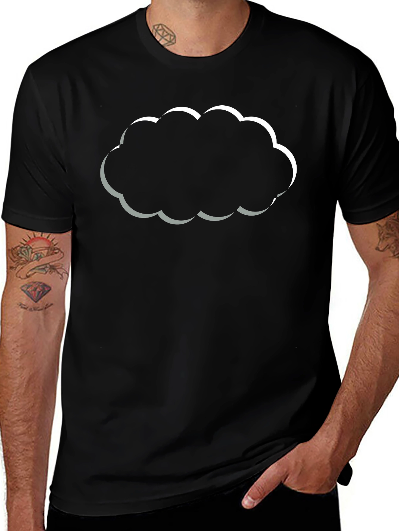 Cloud Graphic Black T-Shirt - Trendy & Stylish