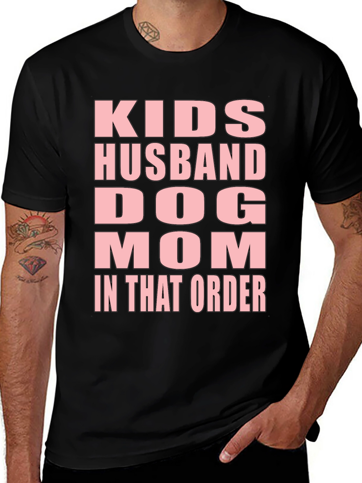Kids Husband Dog Mom T-Shirt