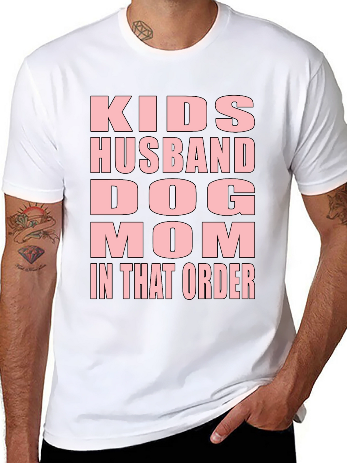 Kids Husband Dog Mom T-Shirt