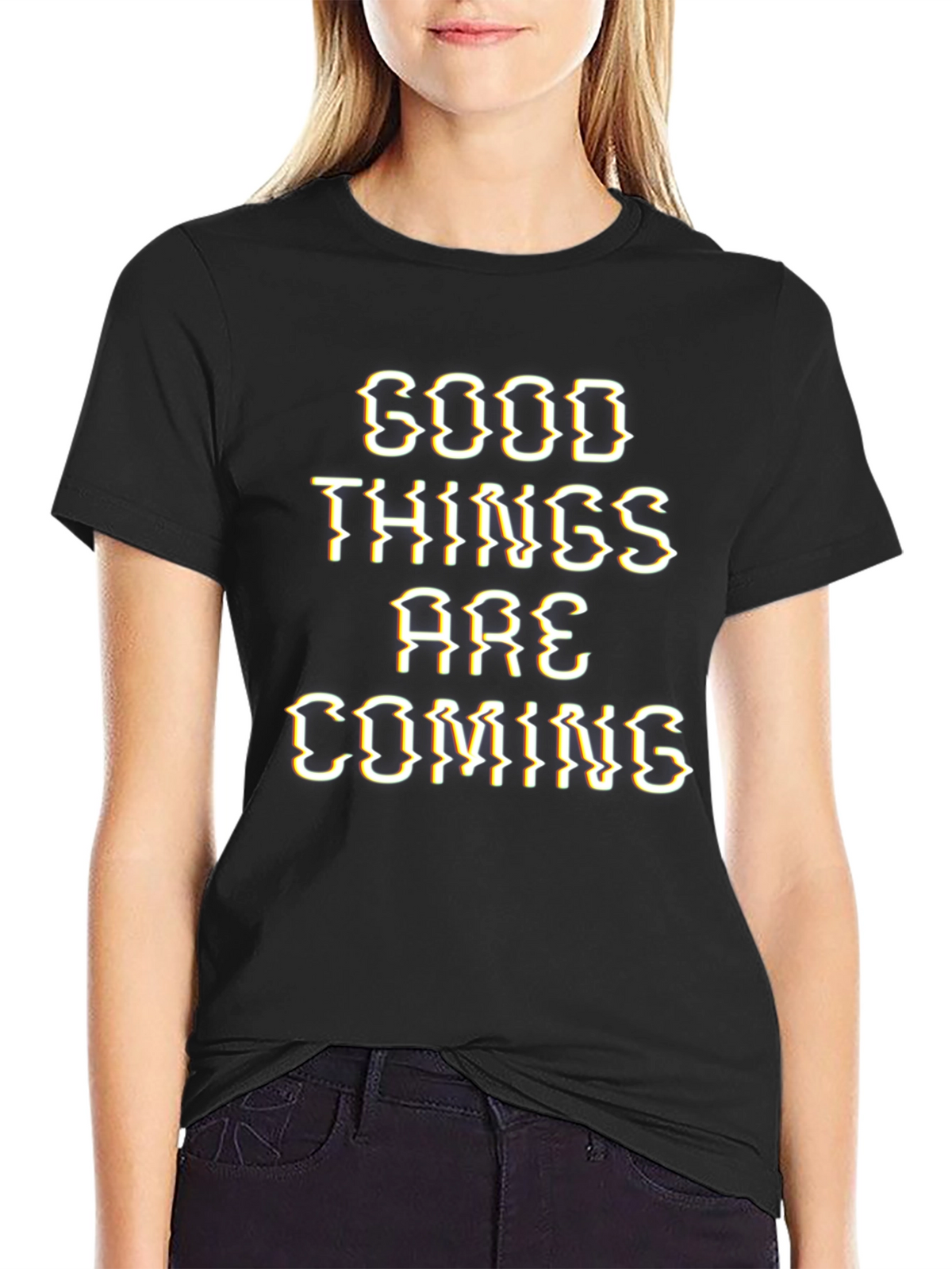 Good Things are Coming Graphic Tee - Black