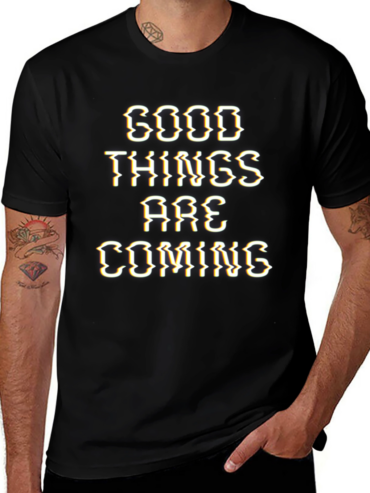 Good Things are Coming Graphic Tee - Black