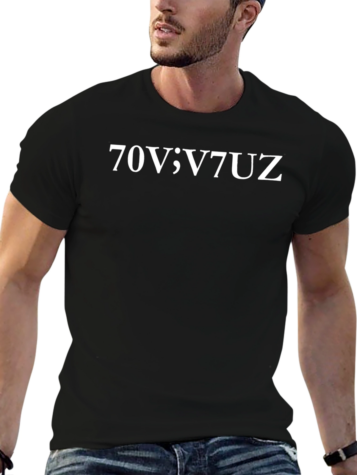 70V;V7UZ Graphic Tee - Mens Black T-Shirt