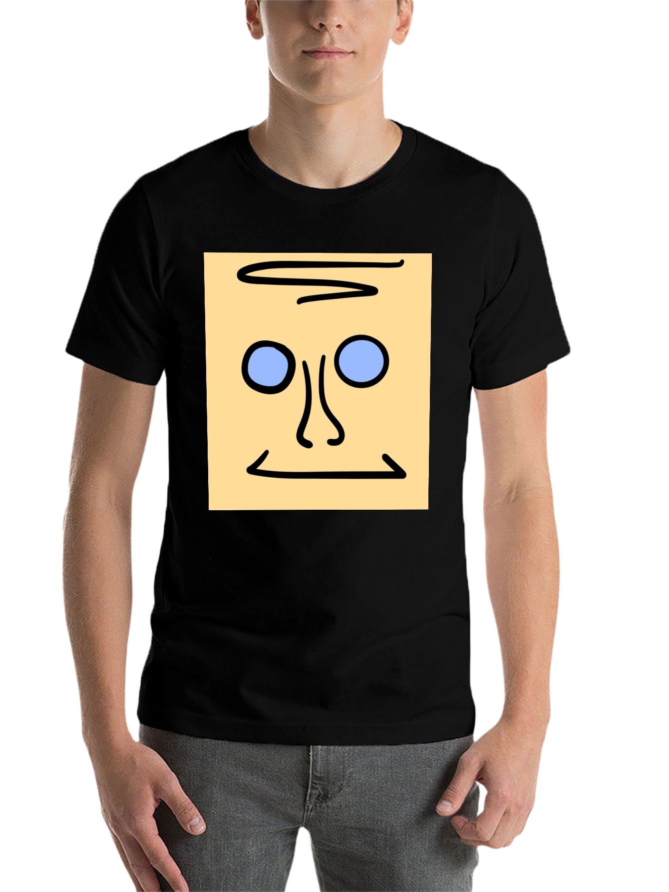 Abstract Face Graphic Tee - Unique Style