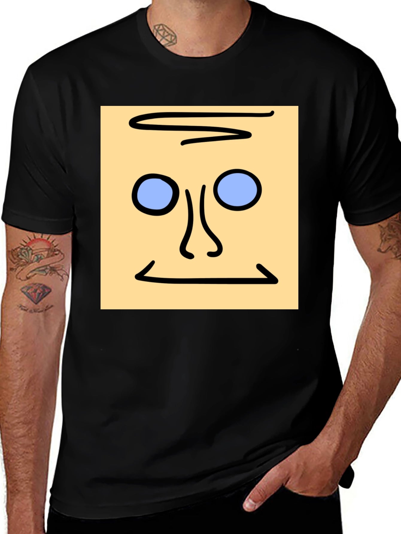 Abstract Face Graphic Tee - Unique Style
