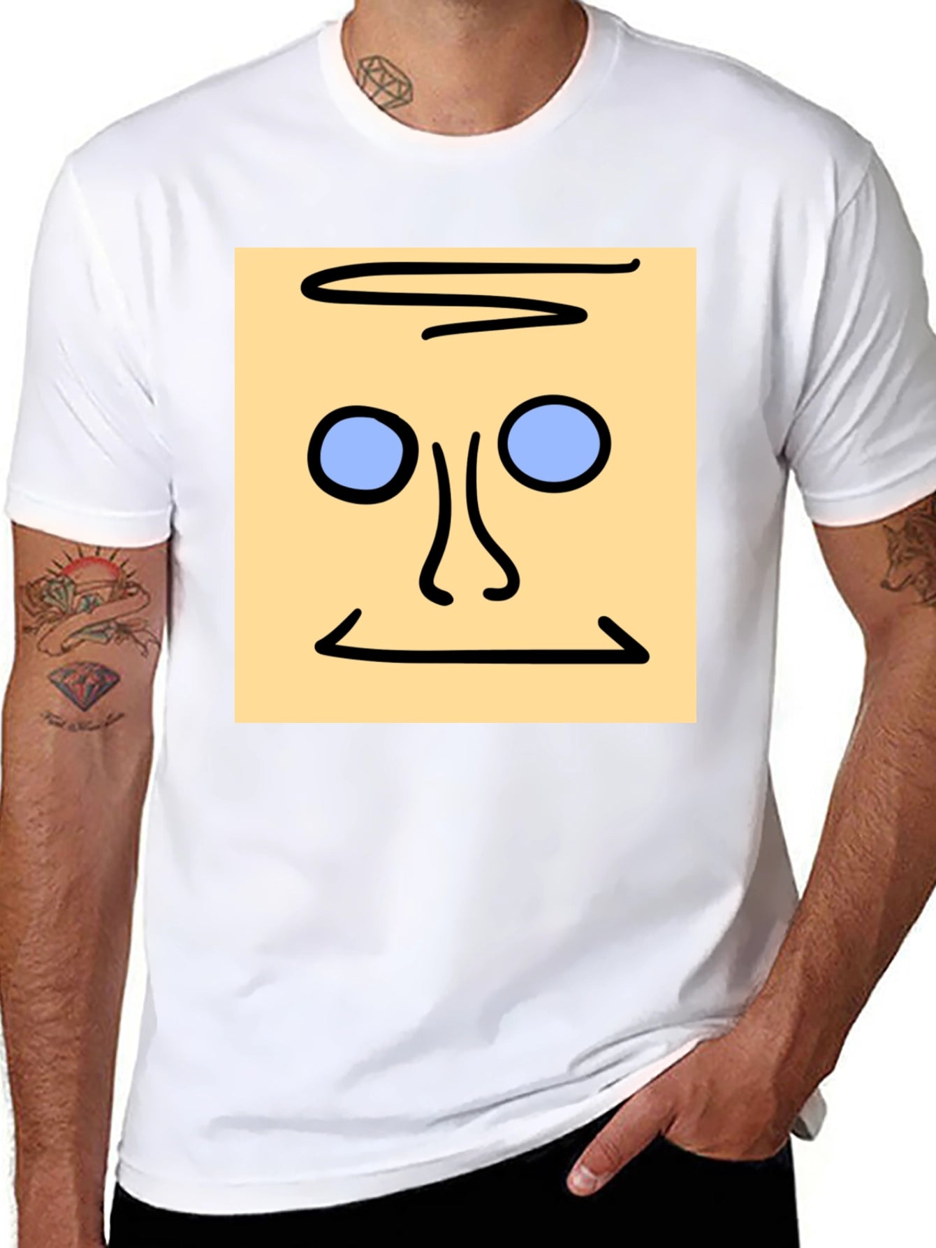 Abstract Face Graphic Tee - Unique Style