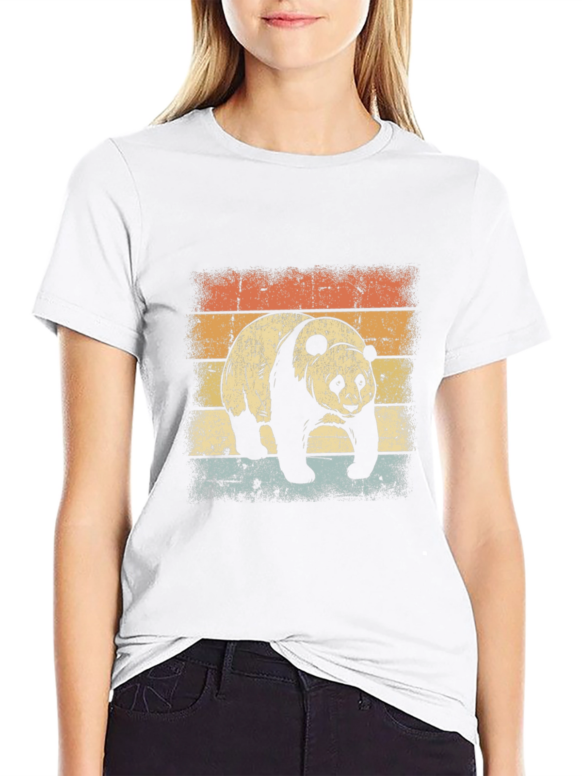 Retro Panda Graphic T-Shirt - Black