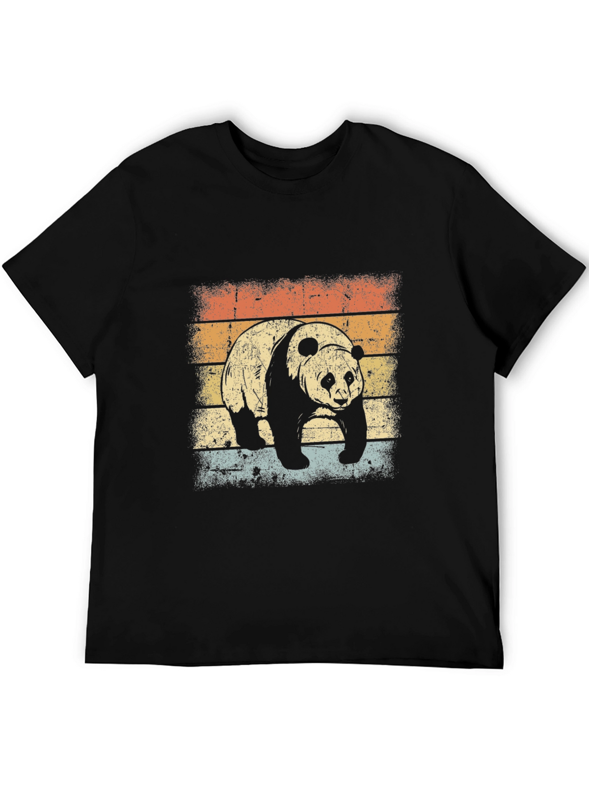 Retro Panda Graphic T-Shirt - Black