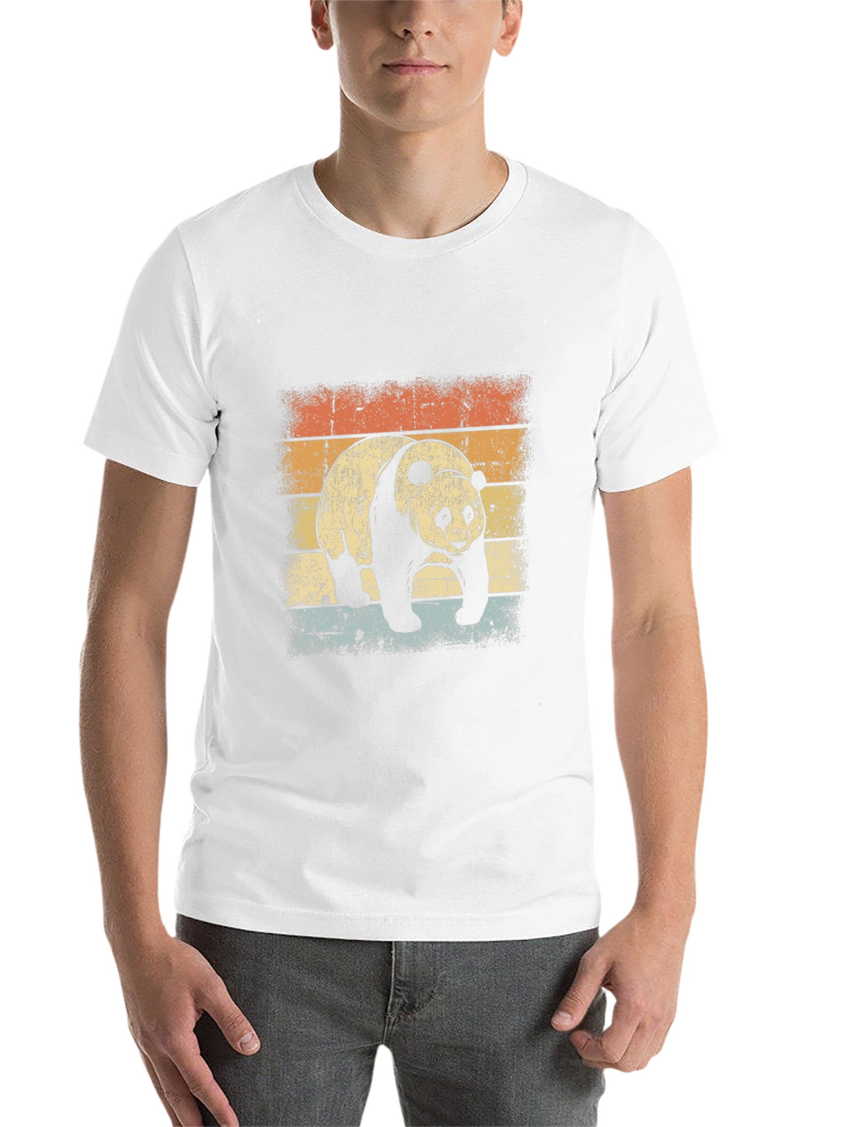 Retro Panda Graphic T-Shirt - Black