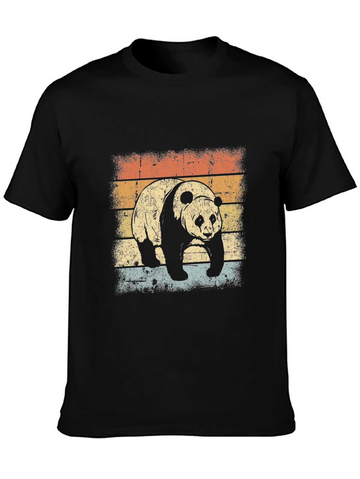Retro Panda Graphic T-Shirt - Black