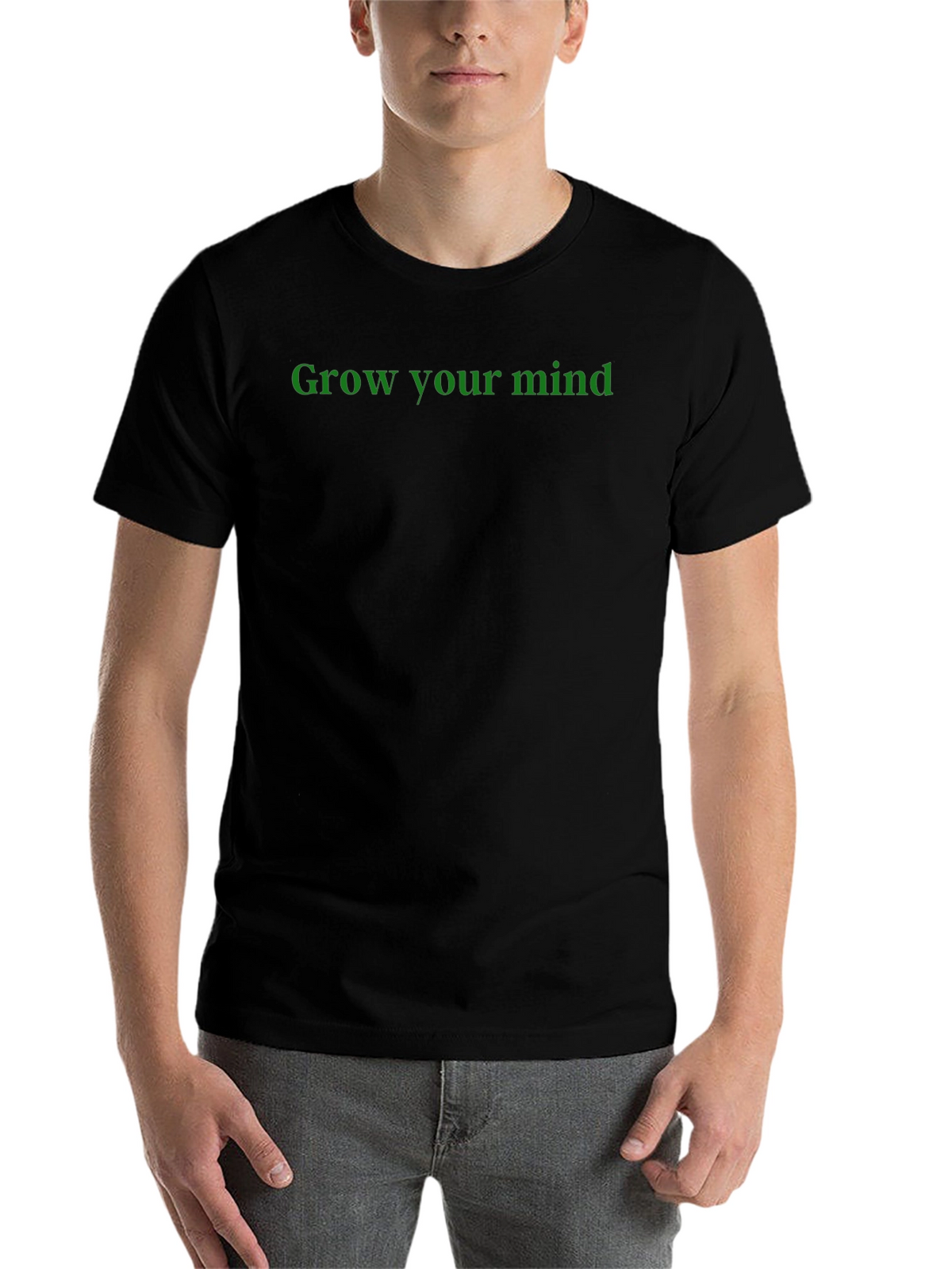 Grow Your Mind Graphic Tee - Black Cotton T-Shirt