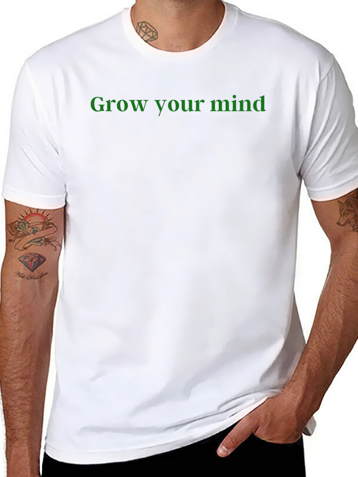 Grow Your Mind Graphic Tee - Black Cotton T-Shirt