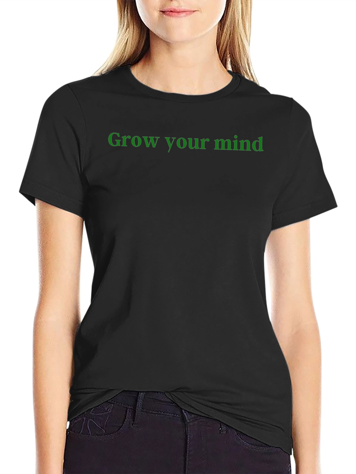 Grow Your Mind Graphic Tee - Black Cotton T-Shirt