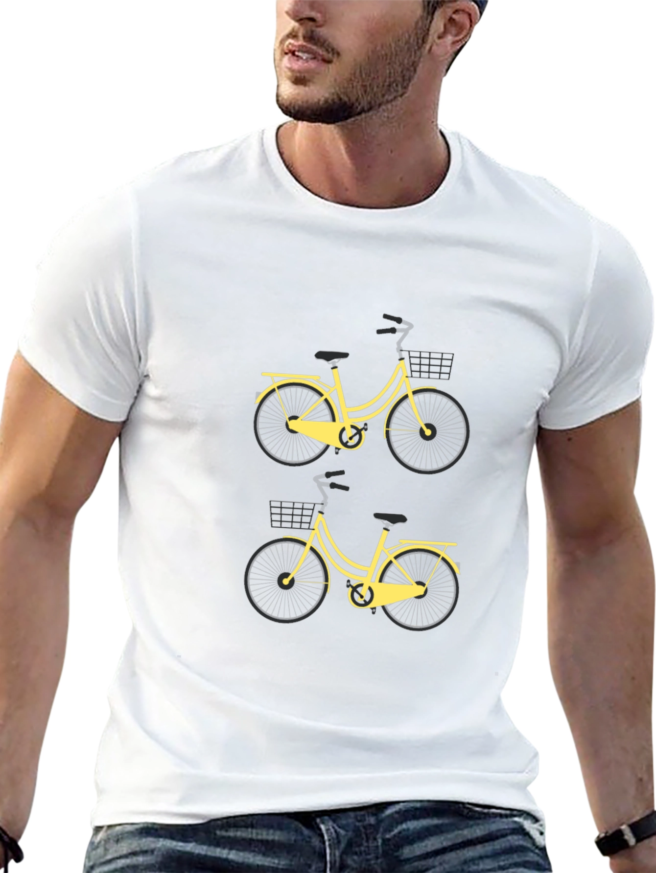 Mens Black Bicycle Graphic Tee - Stylish & Casual