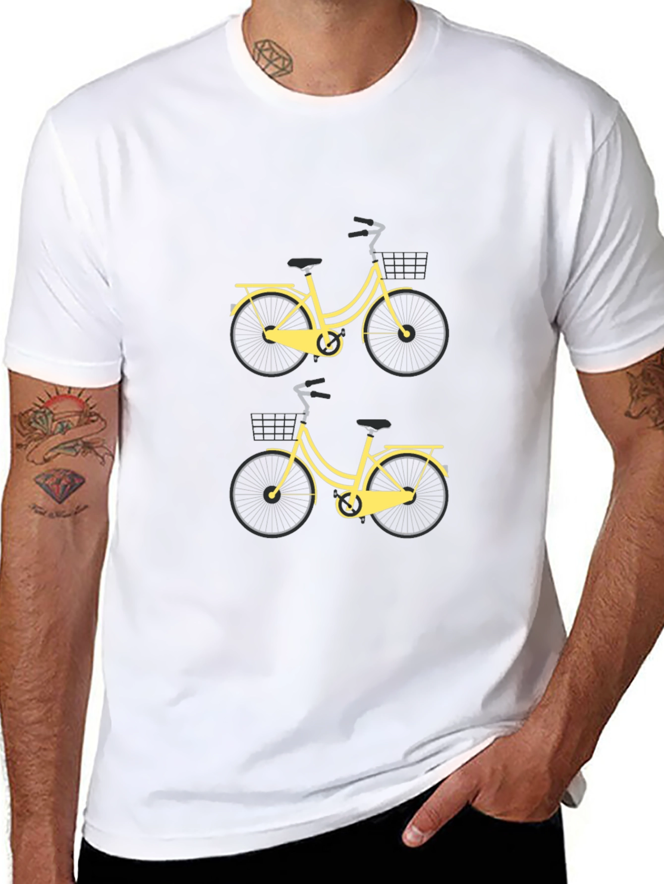 Mens Black Bicycle Graphic Tee - Stylish & Casual