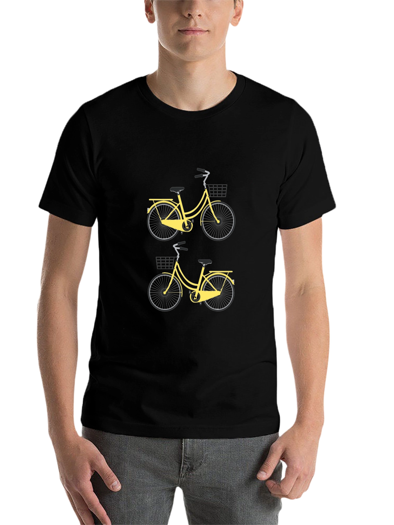 Mens Black Bicycle Graphic Tee - Stylish & Casual