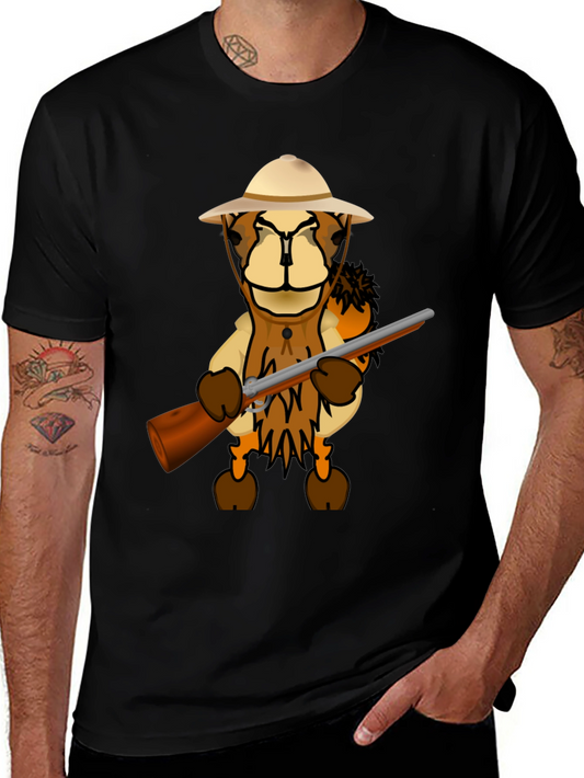 Cartoon Lion Hunter T-Shirt