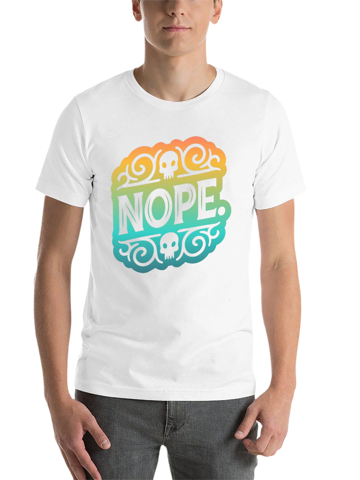 Nope Skull Graphic T-Shirt - Mens Black Tee
