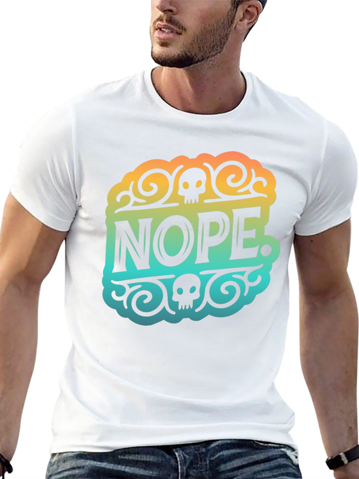 Nope Skull Graphic T-Shirt - Mens Black Tee