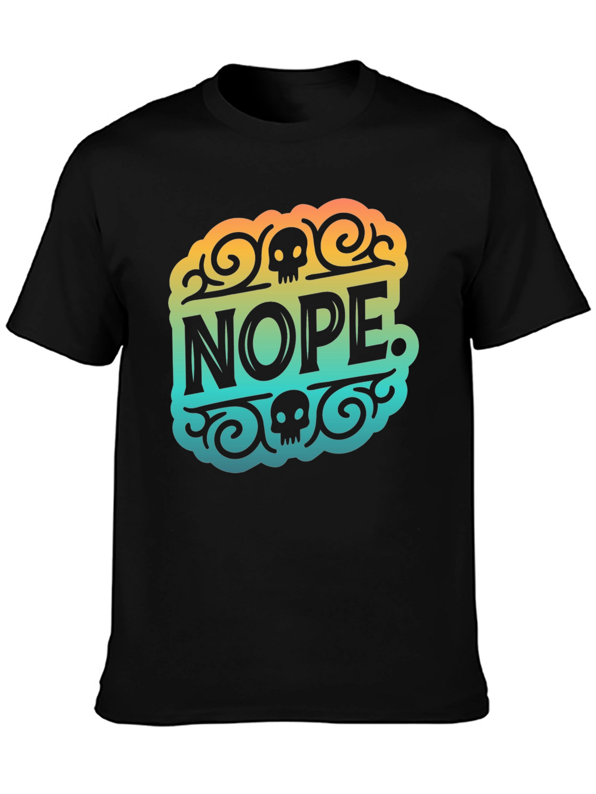 Nope Skull Graphic T-Shirt - Mens Black Tee