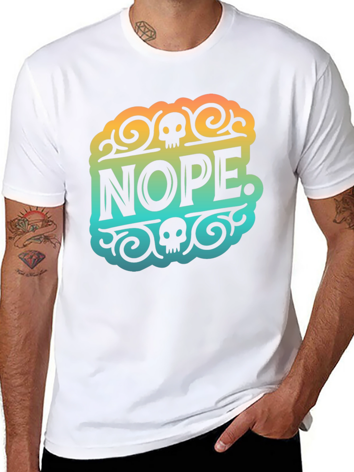 Nope Skull Graphic T-Shirt - Mens Black Tee