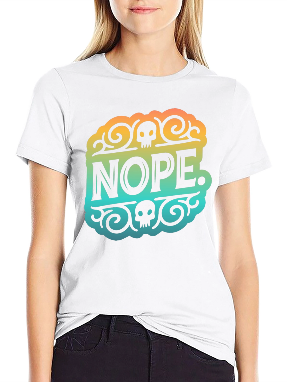 Nope Skull Graphic T-Shirt - Mens Black Tee