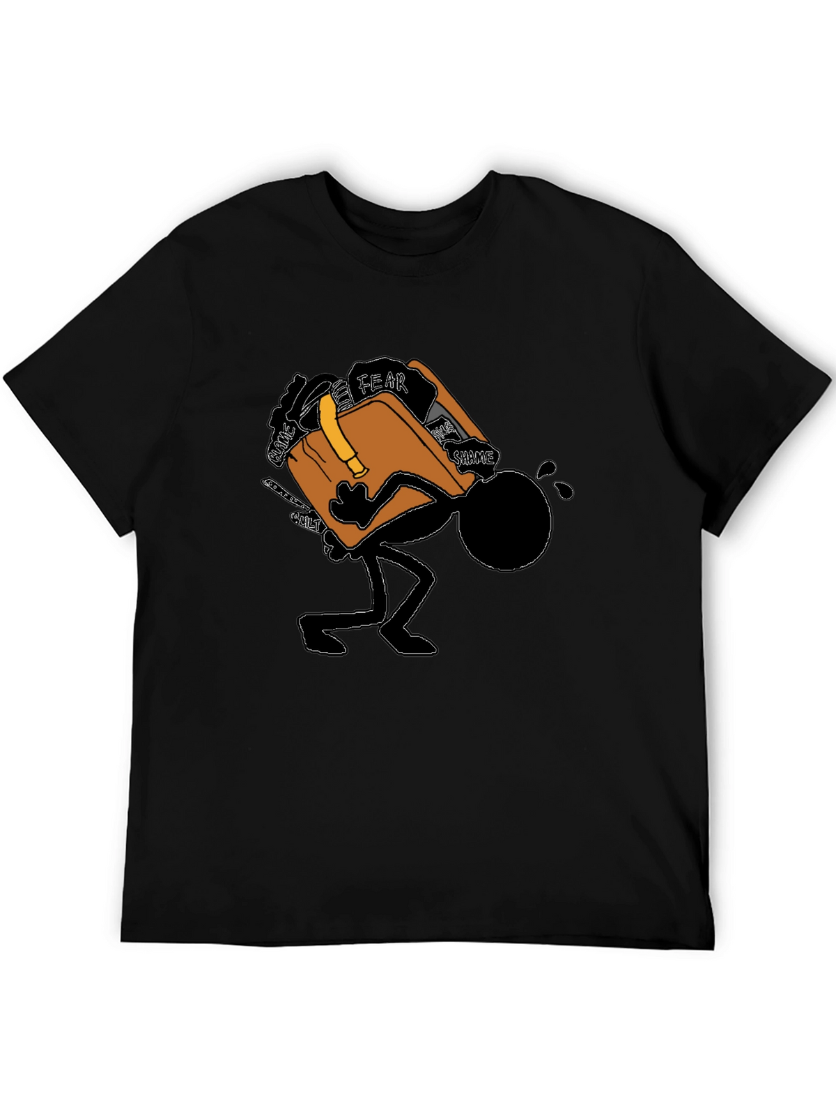 Burdened Stick Figure Graphic T-Shirt