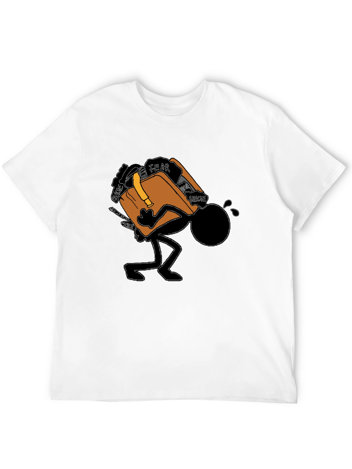 Burdened Stick Figure Graphic T-Shirt
