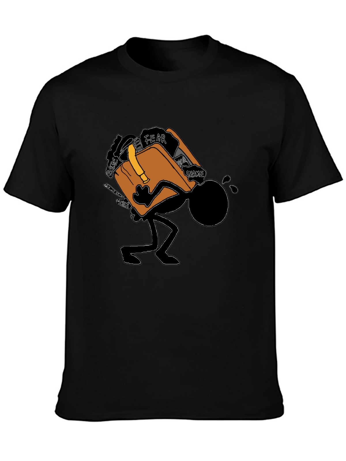 Burdened Stick Figure Graphic T-Shirt