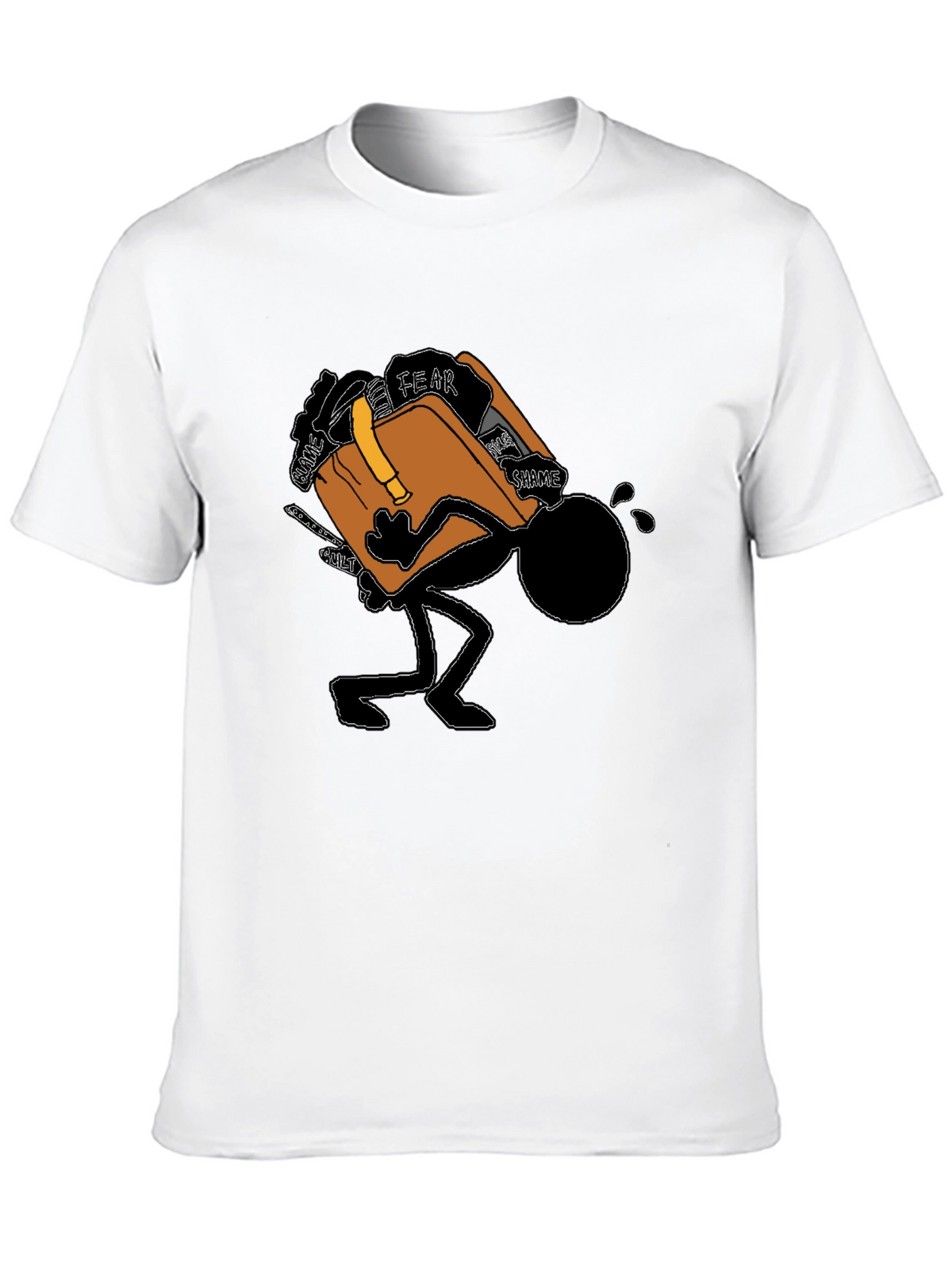 Burdened Stick Figure Graphic T-Shirt