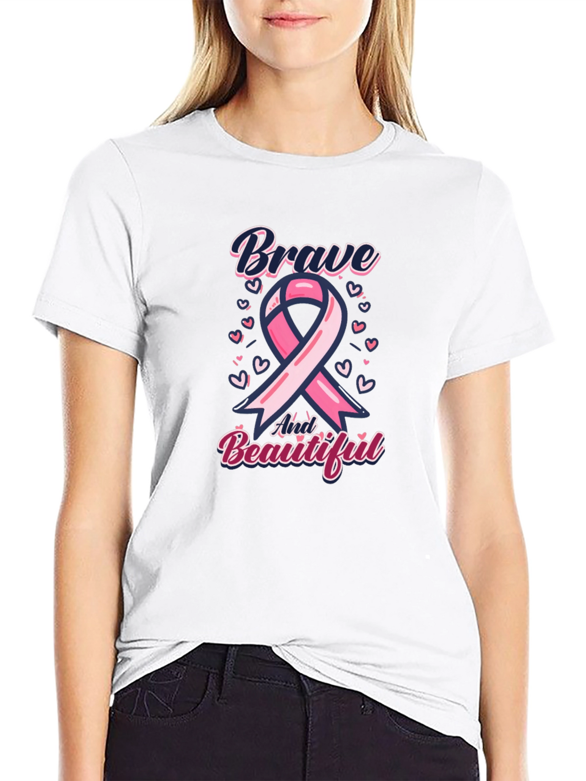 Brave and Beautiful Breast Cancer Awareness T-Shirt