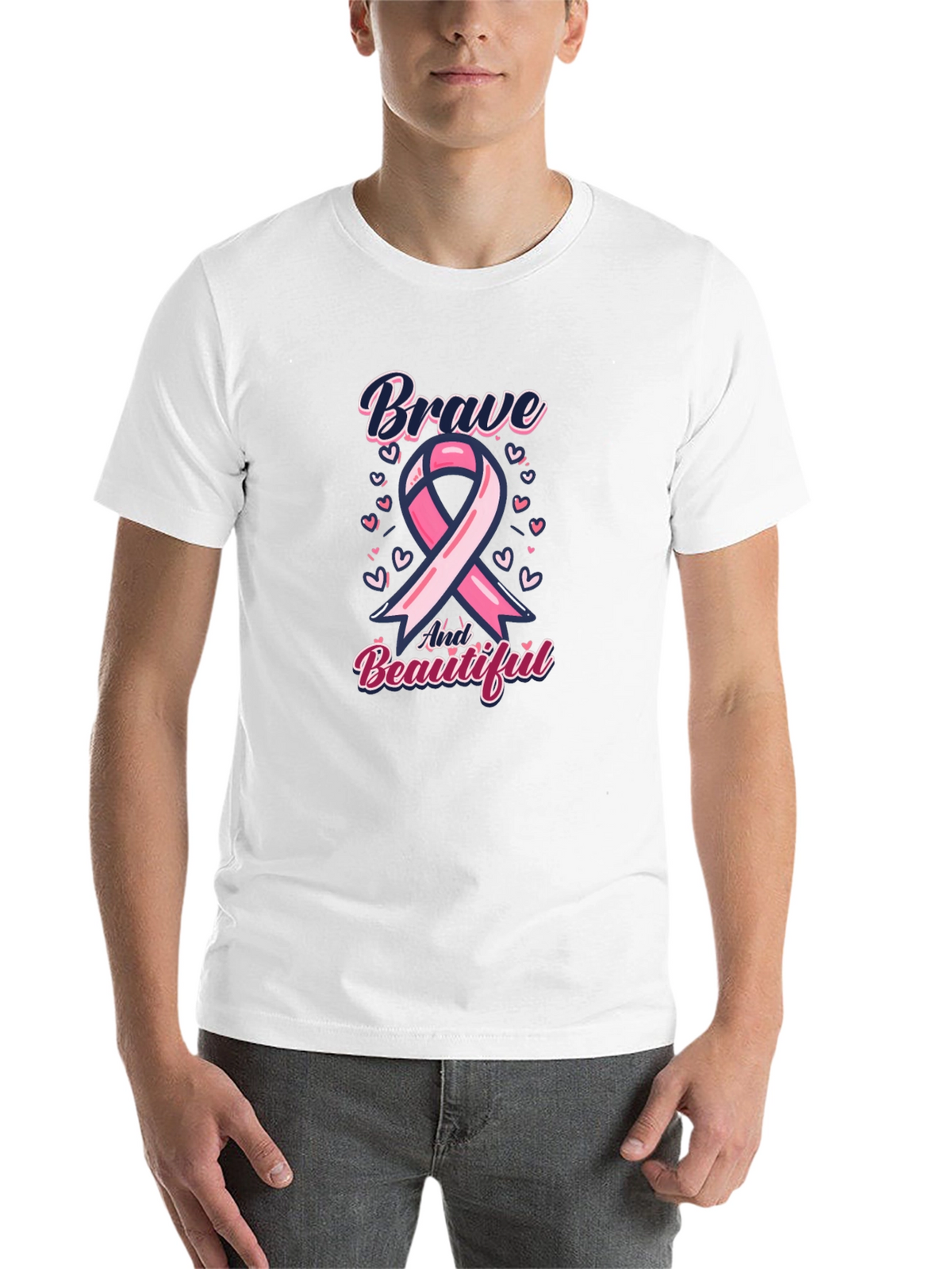Brave and Beautiful Breast Cancer Awareness T-Shirt