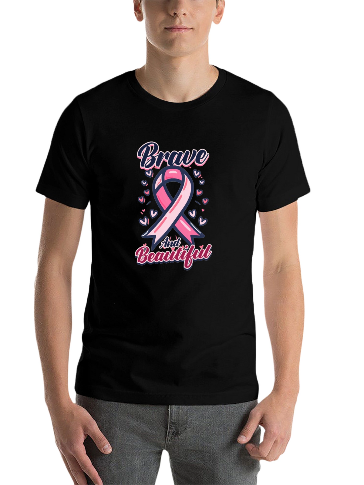 Brave and Beautiful Breast Cancer Awareness T-Shirt