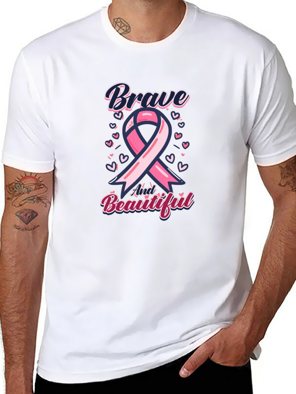 Brave and Beautiful Breast Cancer Awareness T-Shirt