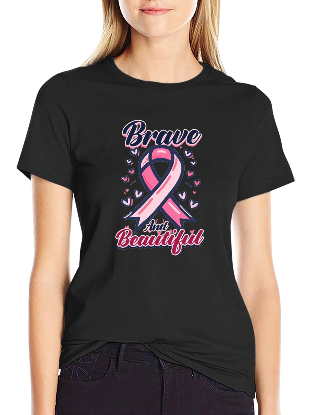 Brave and Beautiful Breast Cancer Awareness T-Shirt